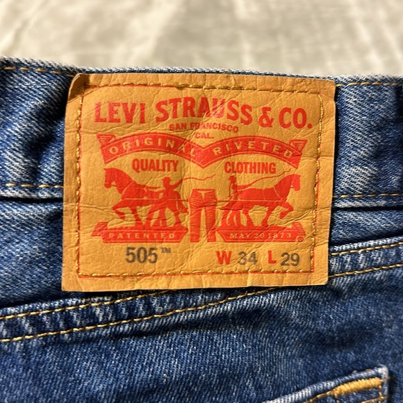 Levi’s Men’s 505 Regular Fit Jeans Size 34-29 - Picture 5 of 9